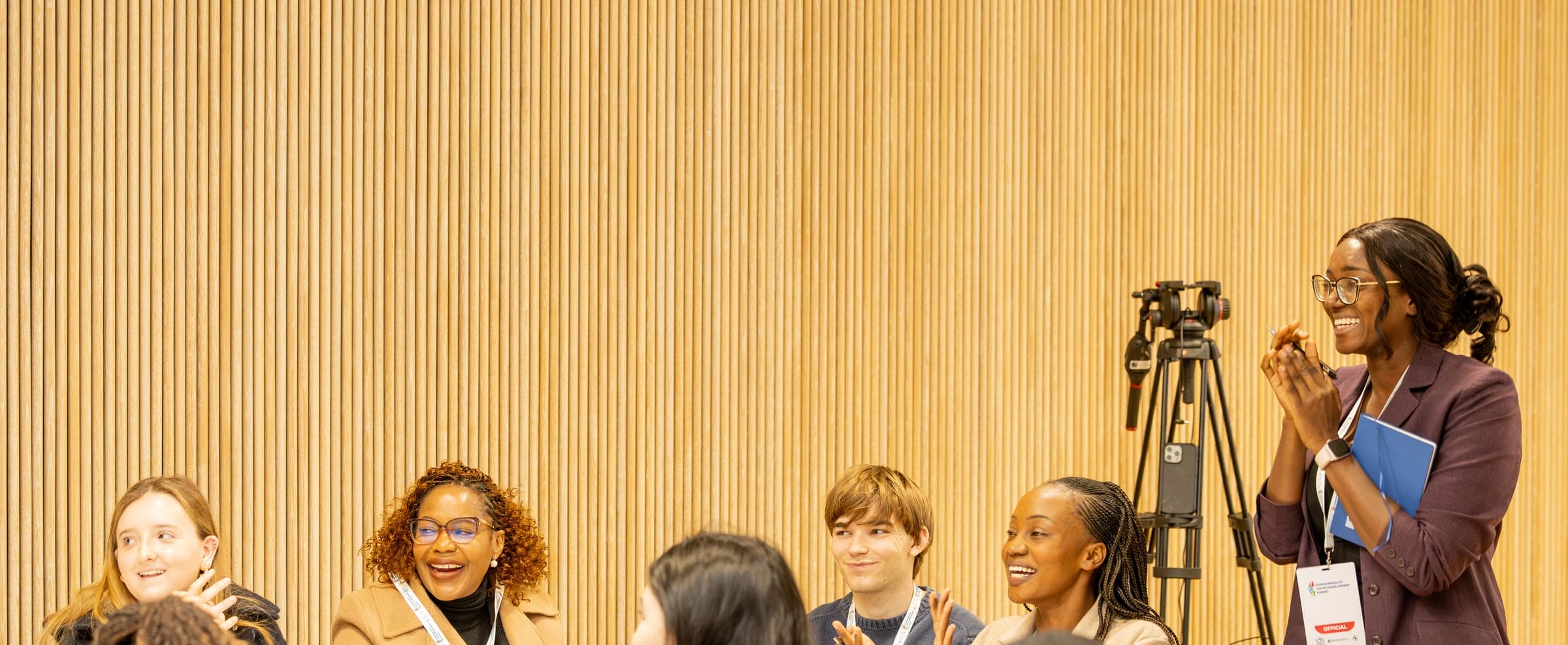 Youth development workshop participants during a policy session
